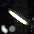 大雪と街路灯