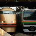 Photos: 東武鉄道100系とJR東日本＊＊＊系