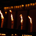 真ん中の炎がポニーテイルのダンサーに見える（爆）大阪四天王寺のお盆2012