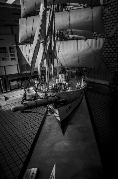 帆船日本丸の舳先@模型版