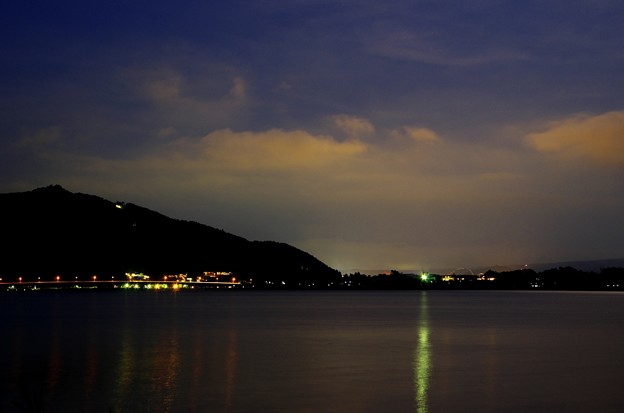 月光写真　河口湖大石公園０４月光の夕焼け