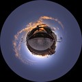 2012年7月16日　巴川 稚児橋から見た夕焼け Little planet