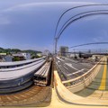 360度パノラマ写真　S05 静岡鉄道　柚木駅　近くの横断歩道からの眺望　国道一号線並走区間 HDR