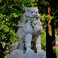 熊野本宮大社鳥居前の狛犬吽形