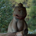 野川弁財天の木彫り狛犬-阿形