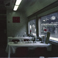 Photos: 【ネガ】サシ481食堂車きのこクーラー冷房　1978年　名古屋駅（再スキャン）