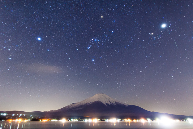 写真: 山中湖で見た星空