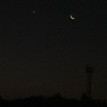 写真: 三日月と金星6459