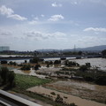 写真: 桂大橋付近の水位はさがり ...