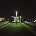 写真: 夜の城北線・小田井駅のホームと夜景 - 1