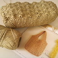 『雄鶏社　Eco Andaria かぎ針で編む夏のバッグと帽子』から　ナチュラルバッグ編み始め