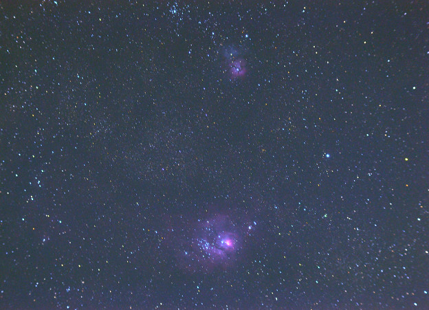 M8干潟星雲とM20三裂星雲 (2012/08/05)