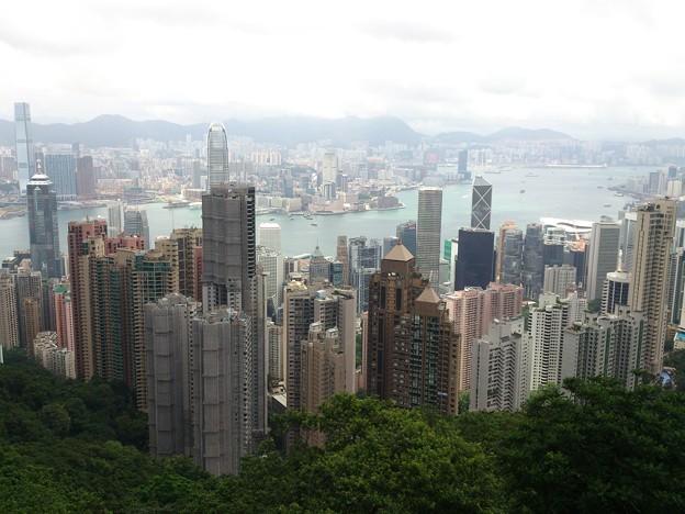 写真: ピークからの香港眺め