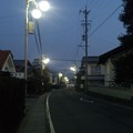 写真: 日の出前の街灯