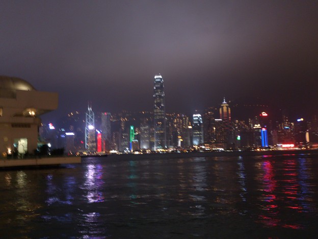 写真: 香港島の夜景