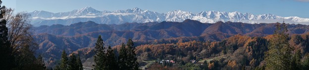 写真: 後立山連峰小川村からパノラマ２０１３１１，２３