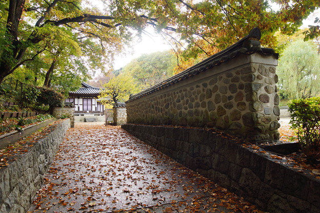 写真: 韓国庭園塀