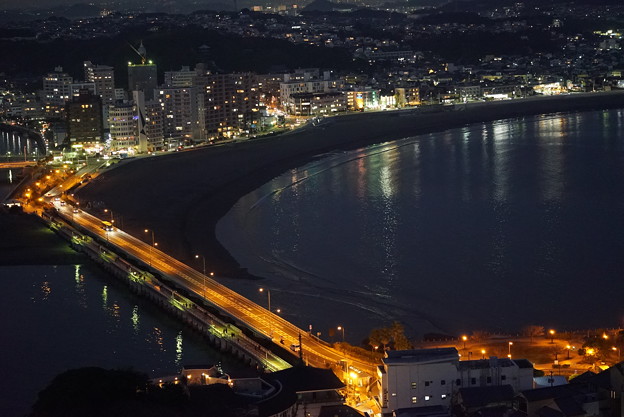 写真: 江の島大橋夜景