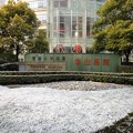写真: 華山医院看板と雪