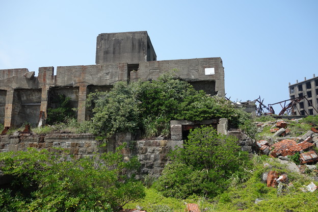 写真: 軍艦島の廃墟