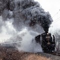 写真: 冬の磐越西線を走るD51498