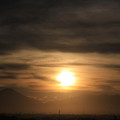写真: 2013年9月16日午後5時32分の西の空と富士山