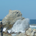 写真: 犬吠崎_岩と波しぶき