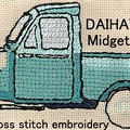 写真: ダイハツミゼットMP型； Cross stitch embroidery
