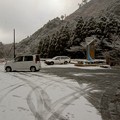 天城路の雪景色・二階滝バス停付近（静岡県河津町）