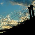 写真: 落陽直前と陸橋のsilhouette