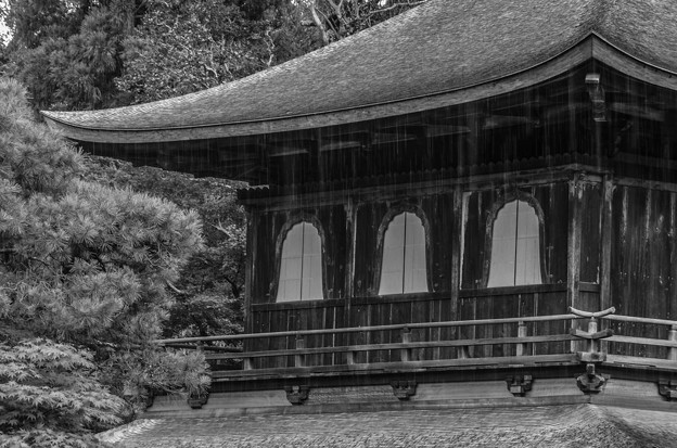 写真: 雨の銀閣寺