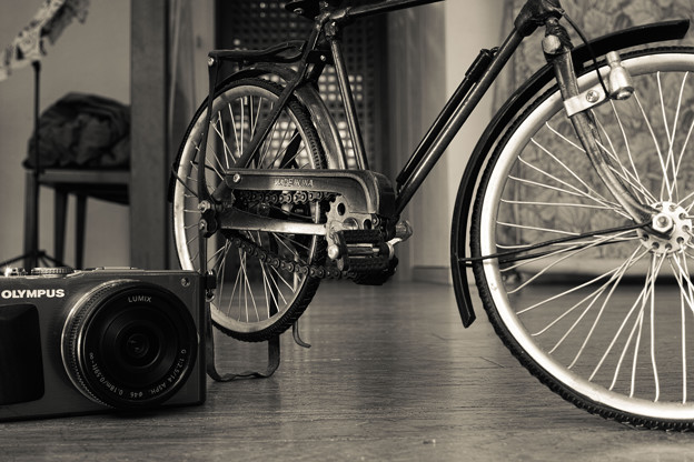 写真: 自転車のミニチュア@カメラと一緒に1