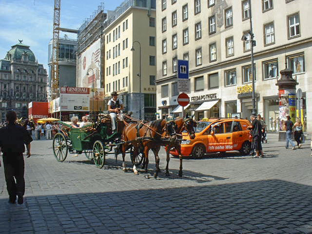 写真: 観光客向けの馬車かな@ウィーン2005