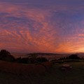 写真: 空一面の夕焼け雲　　静岡市　梶原山公園からの眺望　 ３６０度パノラマ写真
