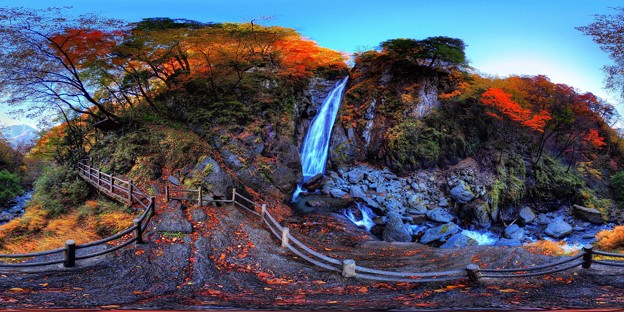 写真: 2012年 梅ヶ島　安倍の大滝　360度パノラマ写真 HDR