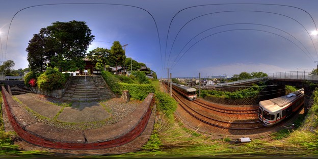 写真: 2013年5月26日　清見寺　山門前(東海道本線)　360度パノラマ写真 HDR