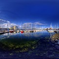 360度パノラマ写真　　清水港　清水マリンパークのヨットハーバー　HDR