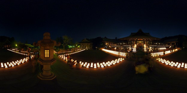 写真: 360度パノラマ写真　法多山尊永寺　万灯祭(2)