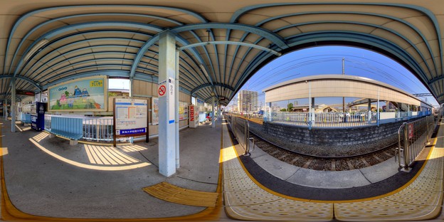 写真: 360度パノラマ写真　S05 静岡鉄道　柚木駅プラットホーム(1) HDR