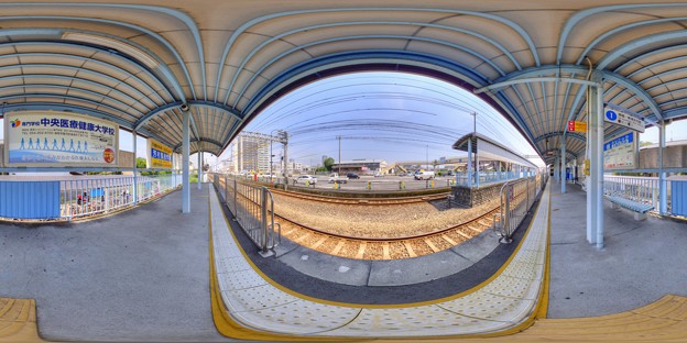 写真: 360度パノラマ写真　S05 静岡鉄道　柚木駅プラットホーム(2) HDR