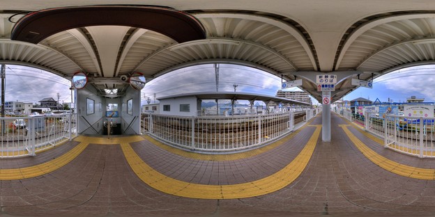360度パノラマ写真　　S08 静岡鉄道　県総合運動場駅プラットホーム(2) HDR