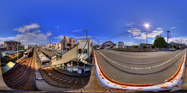 写真: 360度パノラマ写真　　S14 静岡鉄道　入江岡駅 HDR