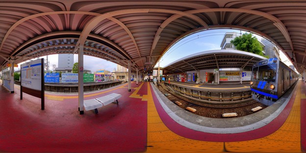 写真: 360度パノラマ写真　　S15 静岡鉄道　新清水駅プラットホーム(1) HDR