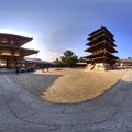 360度パノラマ写真　法隆寺　西院伽藍(1) HDR