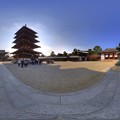 360度パノラマ写真　法隆寺　西院伽藍(2)　HDR