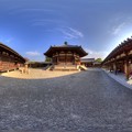 写真: 360度パノラマ写真　法隆寺　東院伽藍　夢殿(2) HDR