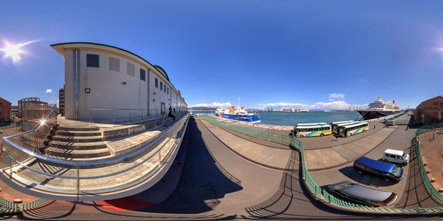 写真: 2014年3月21日　日の出埠頭　にっぽん丸　360度パノラマ写真(3) HDR