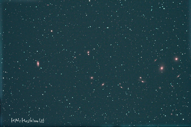 写真: マルカリアンの銀河鎖(おとめ座銀河団)2014.03/10(IMG_4591)