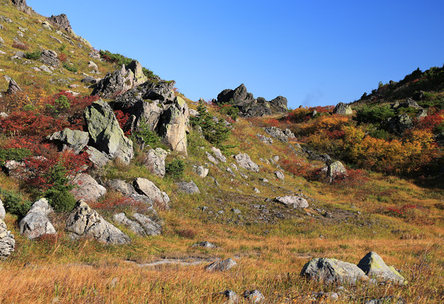 写真: 栗駒山の岩々