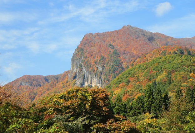 写真: 秋深まる磐司岩